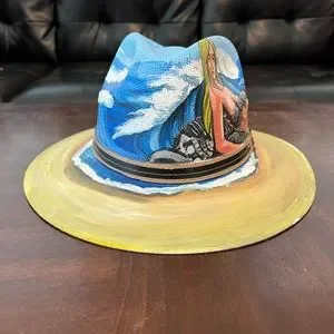 Handpainted mermaid mural hat Accessories | Handpainted Mermaid Mural Hat | Poshmark main image 2